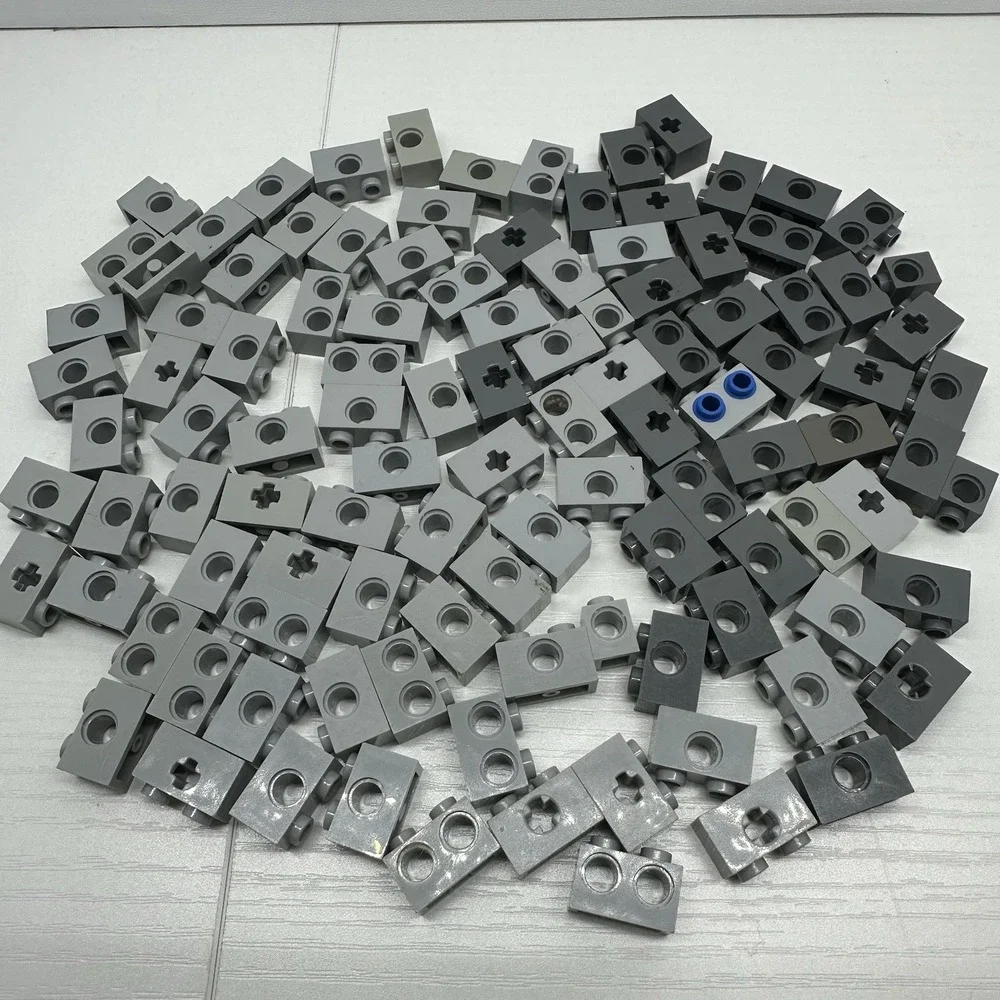 Lego Technic Bricks With Hole & Axel Hole Bulk Lot Of 110 Light & Dark Gray - Picture 5 of 5